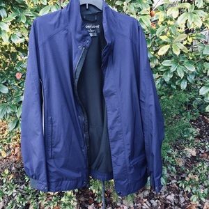 Dryjoys blue men’s raincoat golf jacket L